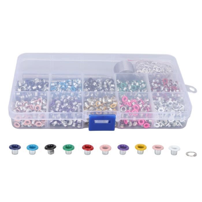 500 Pcs Œillets Métalliques 3mm Ronde Multicolores – Kit Complet Pour Scrapbooking, Cuir & Artisanat