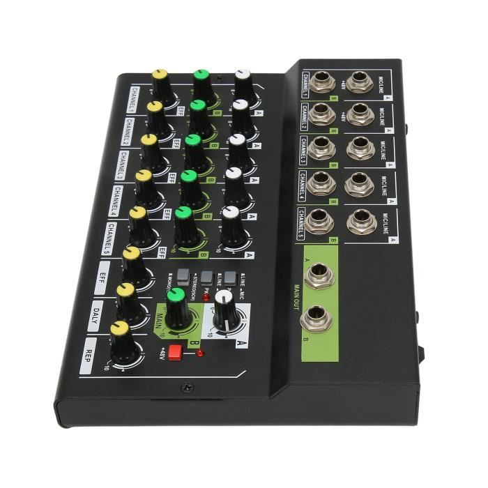 Table de mixage compacte Carte de Mixage , Faible Bruit 100240V 4.0 Puce d'effet Numérique Stéréo son detachee Prise UE