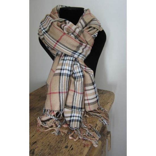 Écharpe tartan style burberry touché cachemire, longueur 175 cm - Cdiscount  Prêt-à-Porter