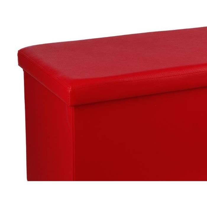 Atmosphera Pouf Pliant Double Lysandre Beige - Banquette Coffre Rangement 75x38 Cm