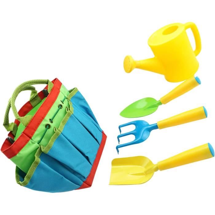 Ensemble Outils Jardinage éducatif Enfants Kit Jardinage Enfants IELEK - Truelle Pelle Râteau Tablier Gants 10 Pièces Activité Extérieure Enfant