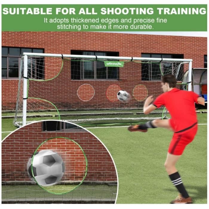 Lot de 2 filets de but de football avec cadre, filet de cible de football pour l'entraînement, les zones de but de football pour améliorer la précision de tir