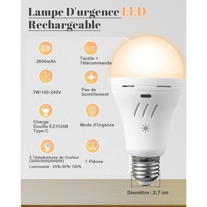 Ampoule LED connectée Filament E27 G125 Transparent 4,9W cons. Variation de  luminosité
