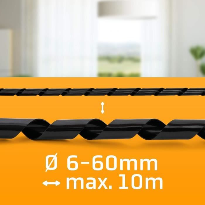 Gaine Spirale Pour Cable Electrique 6-60 Mm X 10M \ Cable Management ...