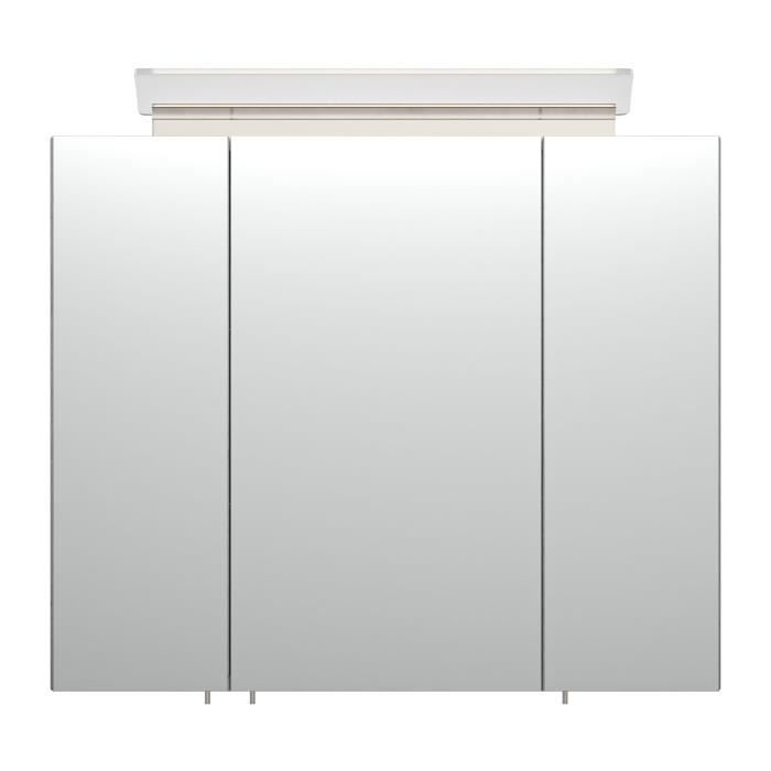 Armoire de toilette avec miroirs et Lampe LED acrylique 75cm en Aspect