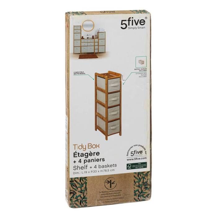 Étagère Rangement Bois KASTFORCE 5 Niveaux - 50kg Par Niveau - 850mm Hauteur - Pour Garage Ou Atelier