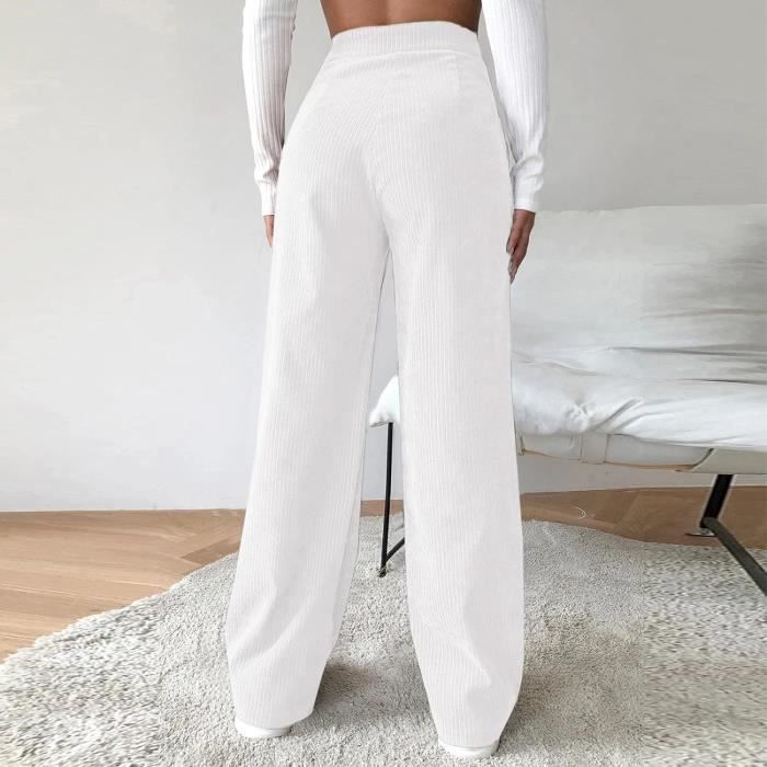 Pantalon d'hiver chaud en velours côtelé pour femme, taille