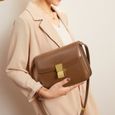 20cm-16cm-7cm - Noir - Sac à bandoulière en cuir véritable pour femmes tendance marque petits sacs carrés sac-2