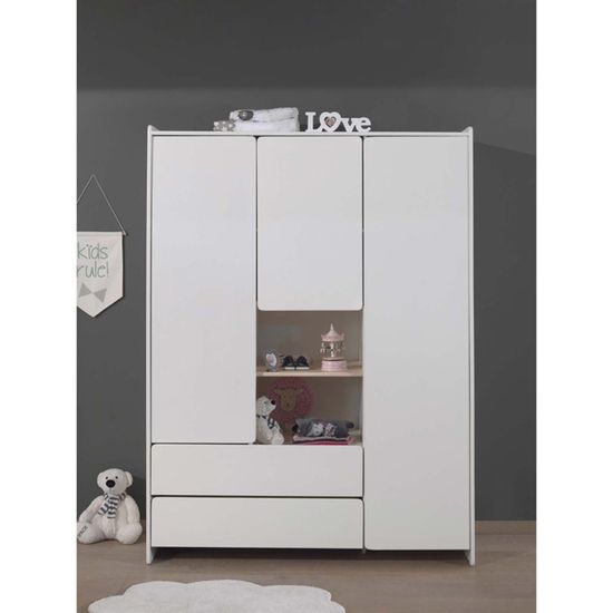 Armoire 3 Portes 2 Tiroirs Kiddy 190cm Blanc Paris Prix Achat Vente Armoire De Chambre Armoire 3 Portes 2 Tiroirs Kiddy 190cm Blanc Paris Prix Cdiscount