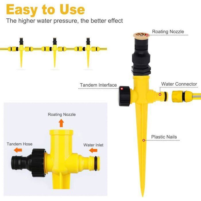 Arroseur De Jardin Rotatif Automatique À 360 Degrés,Arroseur De Pelouse