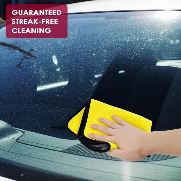 3 Chiffons Microfibre Voiture - Ultra Absorbants Pour Détailing Auto/Moto, Nettoyage Peinture