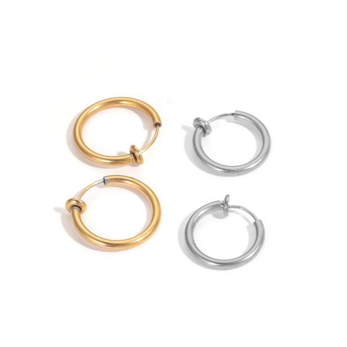 4 Pièces/2 Paires Non-Piercing Boucles d'oreille Clip d