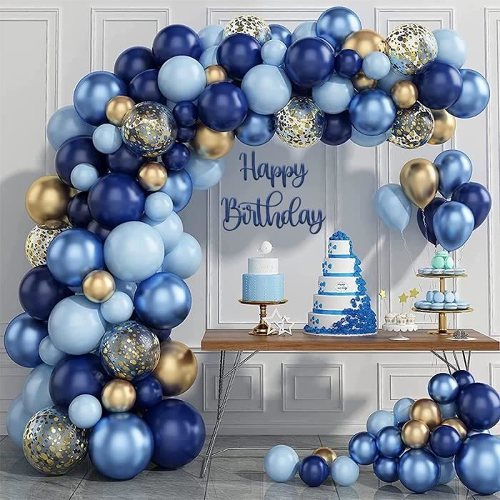 60pcs Ballons Anniversaires Décoration de Fête d'Anniversaire Bleu, Ballon  HAPPY BIRTHDAY Argent, Ballon Pentagramme et Coeur - Cdiscount Maison