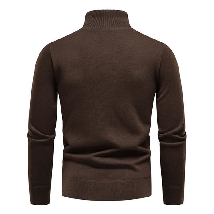 Sous Pull Homme Col Roule en Tricot Doublure Polaire Chaud Automne Hiver Marque Couleur Cafe Cafe Cdiscount Pret a Porter