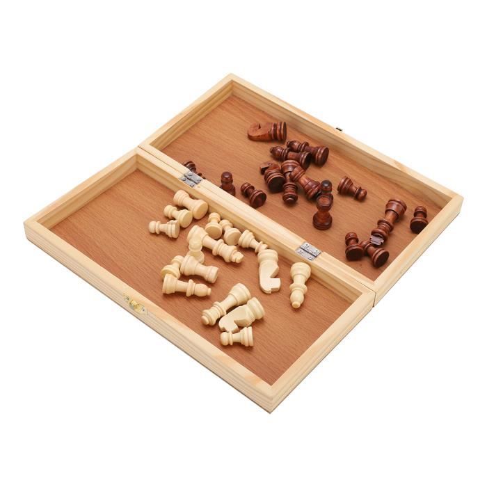 Jeu De Go En Bois Pliable 32x30 Cm – Échiquier Et Pièces Noires Et Blanches – Jeu De Stratégie Éducatif Traditionnel