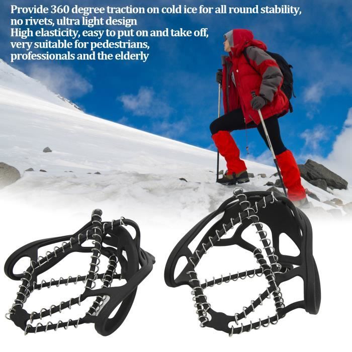 Zerone Crampons à glace pour chaussures 1 paire de couvre-chaussures de  crampons à glace à ressort, crampons de traction