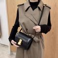 20cm-16cm-7cm - Noir - Sac à bandoulière en cuir véritable pour femmes tendance marque petits sacs carrés sac-3