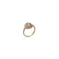 Bague Camée En Agate Bleue Imitation - Plaqué Or 18K 5 Microns - Taille 50 - Dolly-Bijoux