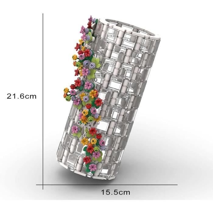 Fleur Rose Bouquet Vase Brique Modèle Brique, Compatible Avec Lego