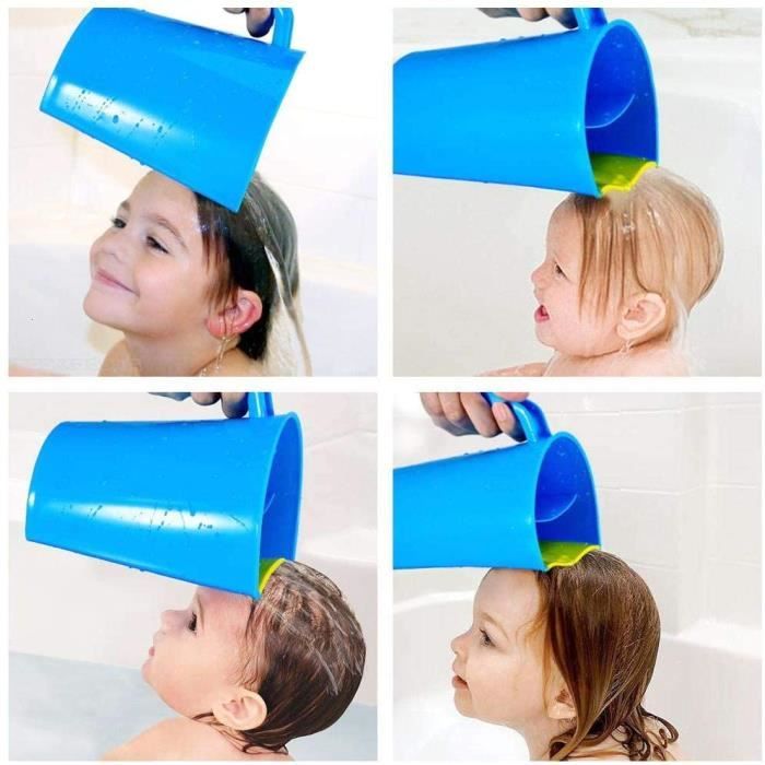 Tasse De Rinçage/shampoing Pour Bébé - Protège Les Yeux De L'eau - Design Ours/poisson Mignon - Facile à Utiliser (rose) - 11