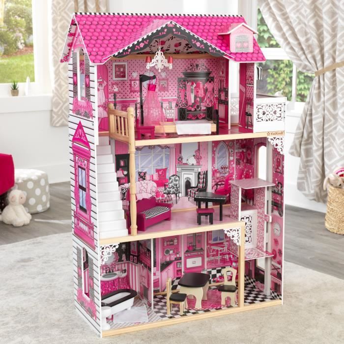 Maison de poupée bois rose La lyonnaise Petite Amélie