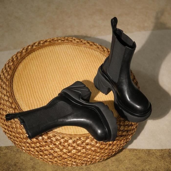 Bottine a deals talon epais noir