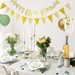 60 Serviettes Papier 18 Ans 33x33cm - Bleu Doré - Décoration Table Anniversaire Garçon Fille