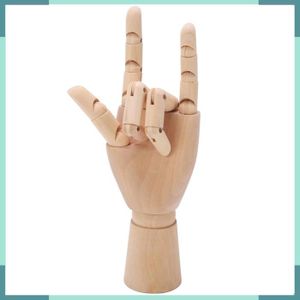 Mannequin Main Articulé En Bois - Main Gauche Avec Doigts Et Poignet Mobiles - 12 Pouces
