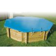 Bâche d'hiver et sécurité pour piscine bois UBBINK - 470x860 cm - 550g/m2 - Conforme à la norme NF P 90-308-0