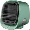 Mini climatiseur USB – Ventilateur refroidissant 3 vitesses – Avec humidification – Pour bureau, voiture et maison (vert)