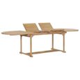 vidaXL Table extensible de jardin 180-280x100x75 cm Teck solide Ovale-0