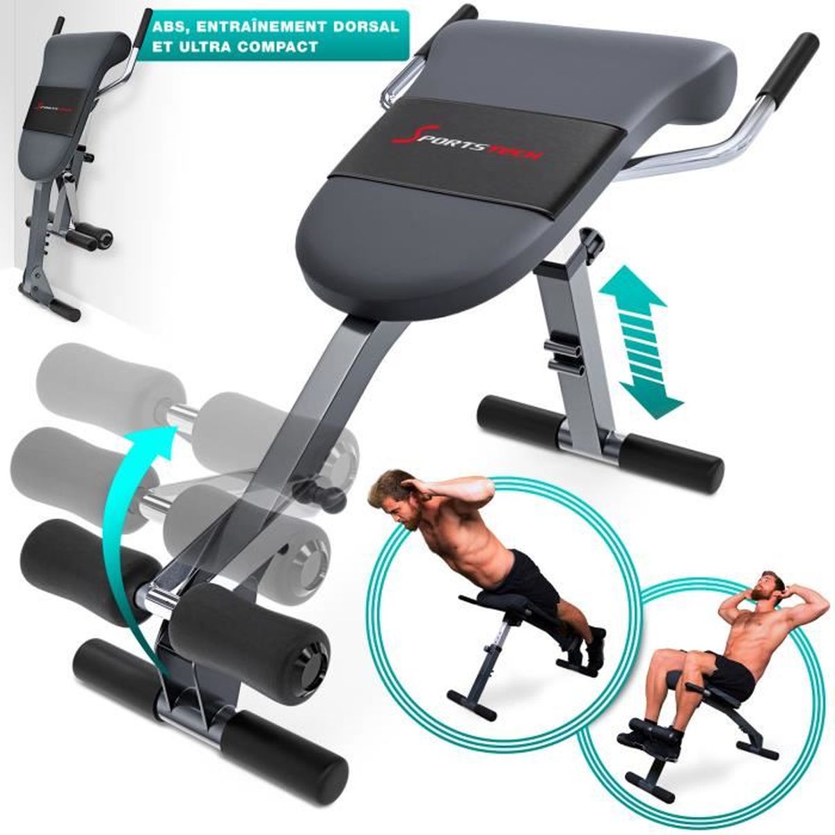 Appareil Pour Muscler Le Dos Decathlon Appareil musculation entraînement dos abdo BRT200 pliable incliné sit
