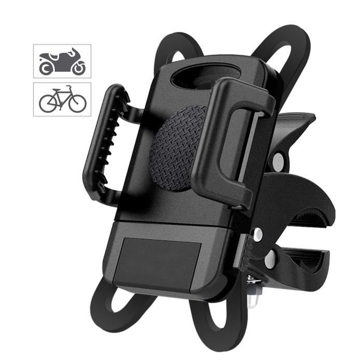 Support Universel Pour Téléphone Sur Moto Et Vélo - Rotation 360° - Couleur Noir - Neuf Garanti 1 An