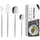 BEYAWL Couverts de Table, Ménagère de 20 Pièces, Acier Inox, Adaptés à Un Usage Quotidien en Famille, pour 5 Personnes, Poli Miroir