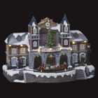 IAMS CHIEN Village de noël animé, lumineux et musical gare centrale