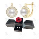 LE COIN COQUIN LCC® Boucles d'oreilles en argent sterling S925 Délicates perles d'eau douce Moissanite de couleur D Noble rétro Pas facile à oxy