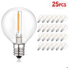LUCKFEN Guirlande Lumineuse Extérieure,25 LED Ampoules de Rechange,G40,E12, 2700K, 0.3W Pour Jardin Terrasse, Décoration de Fête, Mariage.