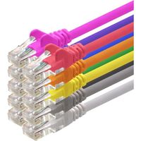 10m - 10 couleurs - 10 pieces - CAT5 Cable Ethernet Set - Cable Reseau RJ45 | cable de Patch | LAN Cable |CAT 5e |100 MHz | c
