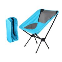 Heavy Duty Camping En Plein Air Chaise Pliante Portable de Pêche Plage Courte Salon Siège, Portant 240lbs Maximum Bleu BAOSITY