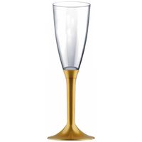 20 flutes champagne, pied Or