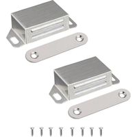 2 aimants magnétiques pour porte d'armoire - Fermeture magnétique - En acier inoxydable - 10 kg - Pour portes tiroirs, portes de 
