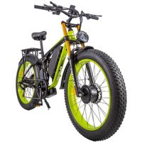 KETELES K800PRO-2 * 1000W vélo électrique à double moteur- 7 vitesses-batterie  23AH-26*4 gros pneus-suspension complète-GREEN