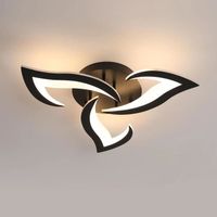 Plafonnier LED, 36W 3000K Luminaire Plafonnier Moderne, Acrylique Lampe De Plafond Pour Salon Chambre Cuisine Dia 58cm - Noir