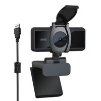 1080P Business Webcam Microphone intégré avec caméra d'ordinateur de couverture noir