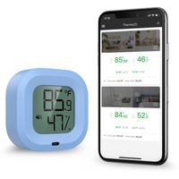 Thermomètre Hygromètre Bluetooth 5.0 sans fil Capteur avec Alertes, Affichage à Distance sur APP, Compatible avec iOS & Android