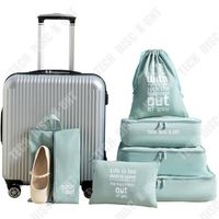 TD® 6 pièces sac de rangement valise vêtements finition sac couleur unie vêtements emballage sac portable voyage voyage d'affaires