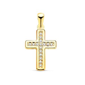 Pendentif Croix Jésus-Christ En Or Jaune 18K/750 - Modèle Arrondi, Marque Pegaso Gioielli, Neuf Avec étiquettes
