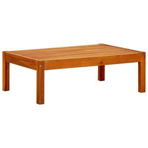 TABLE DE JARDIN  Table de jardin - YOSOO - Bois d'acacia massif - Blanc - 85x57x29 cm