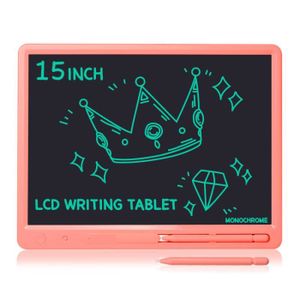 JEU D'APPRENTISSAGE Tablettes Graphiques,Grand écran LCD de 15 pouces,tablette d'écriture,Pad d'apprentissage,tableau de notes éducatif- Single Pink