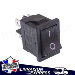 Mini interrupteur ovale 25x17mm 6a 250v 2 broches noir sur le bouton 01  bascule